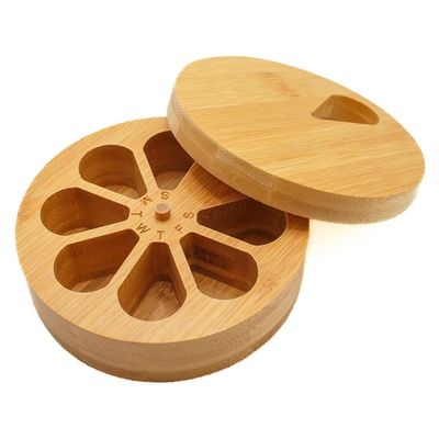 202405 Caja de medicamentos para viajes de madera organizador de píldoras diarias y semanales y porta píldoras