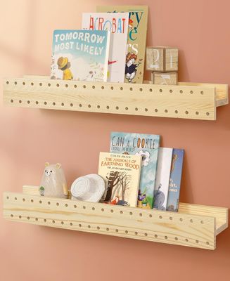 Estante de pared de madera natural de bricolaje Estantes de pared modernos Estantes de montaje OEM Estante de libros