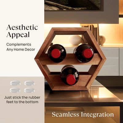 3 botellas de Acacia Wine Bottle Holder Estilizado almacenamiento de vino en casa Pedido personalizado aceptado