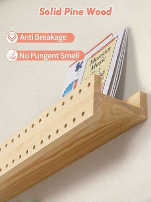 Estante de pared de madera natural de bricolaje Estantes de pared modernos Estantes de montaje OEM Estante de libros