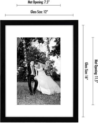 Logotipo personalizado de madera tamaño 12X16 8X12 marco de imagen con esterilla y vidrio resistente a las roturas