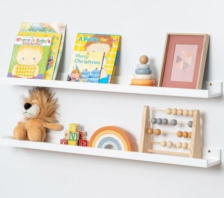 Muebles de sala de estar 2 piezas estanterías flotantes de madera sólida para pantalla de pared minimalista