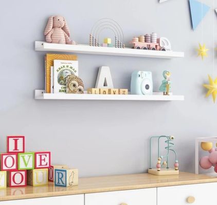 Muebles de sala de estar 2 piezas estanterías flotantes de madera sólida para pantalla de pared minimalista