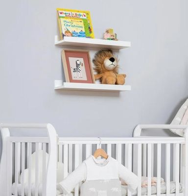 Muebles de sala de estar 2 piezas estanterías flotantes de madera sólida para pantalla de pared minimalista