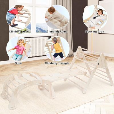 Diseño funcional Conjunto de toboganes de escalada de triángulo plegable multifunción para entrenamiento de equilibrio