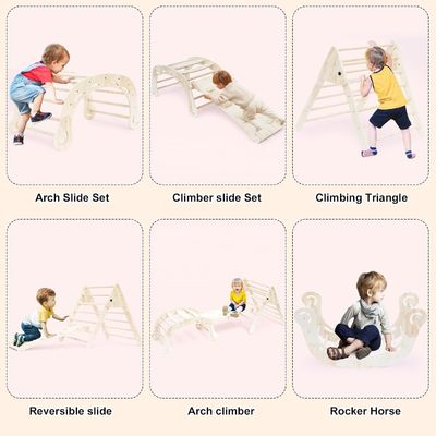 Diseño funcional Conjunto de toboganes de escalada de triángulo plegable multifunción para entrenamiento de equilibrio