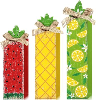 Tabla de madera de verano Bloqueo de la señal de la bandeja de limón de escalones Decoración de la decoración del hogar de madera Laser grabado