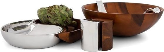 13 pulgadas de madera de acacia y aleación de metal Cheese Board Set perfecto para el entretenimiento en el hogar