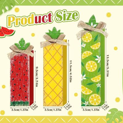 Tabla de madera de verano Bloqueo de la señal de la bandeja de limón de escalones Decoración de la decoración del hogar de madera Laser grabado