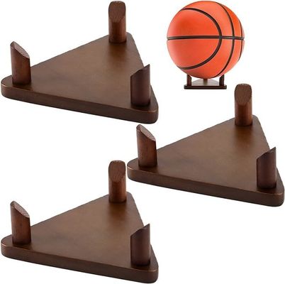 Display de pelota de madera sólida con logotipo personalizado Estand para fútbol Baloncesto Fútbol voleibol