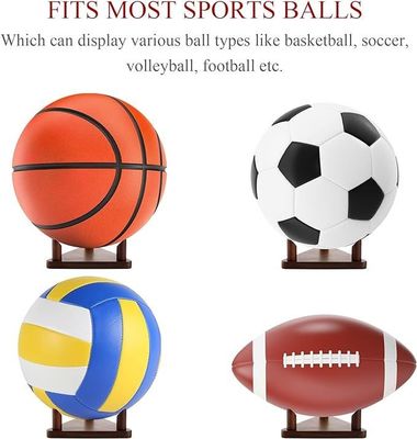 Display de pelota de madera sólida con logotipo personalizado Estand para fútbol Baloncesto Fútbol voleibol
