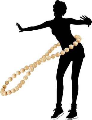 Hula de madera natural hecha a mano, gancho de ejercicios ponderado para el fitness 8.4 x 8.4 x 4.1cm