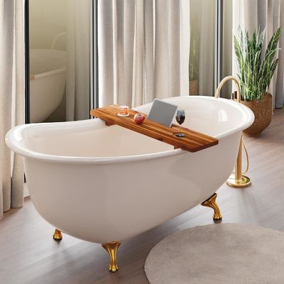 Cubo de baño sostenible Caddy Tray Anti-Tipping Cubo de baño grande Tray para accesorios de madera