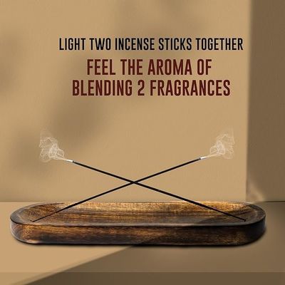 Regalo artesanía de madera marrón incenso quemador palo porta bandeja para decoración de la sala de fragancias