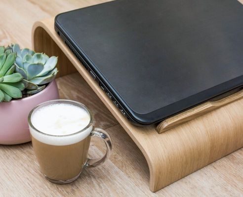 Stand de computadora portátil de madera funcional ahorro de espacio refrigeración ventilación elevador de escritorio de ordenador