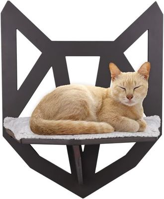 Función Ahorrar espacio Estante para gatos montado en la pared con estanterías Perchas y cama colgante