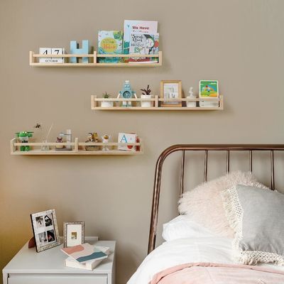 Estante colgante de pared Conjunto de 3 estanterías flotantes de madera para decoración y almacenamiento de la habitación de los niños