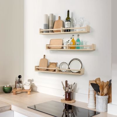 Estante colgante de pared Conjunto de 3 estanterías flotantes de madera para decoración y almacenamiento de la habitación de los niños