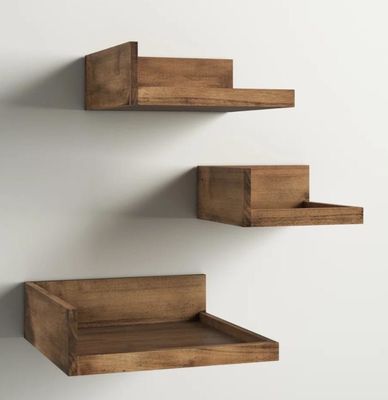 Gran cantidad de libros modernos de 3 piezas de madera sólida Fotos Estante de pared Estante flotante ajustable