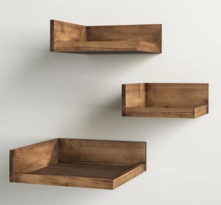 Gran cantidad de libros modernos de 3 piezas de madera sólida Fotos Estante de pared Estante flotante ajustable