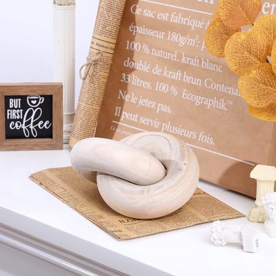Decoración de cadenas de madera tallada a mano estilo rústico natural para la decoración del salón