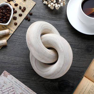 Decoración de cadenas de madera tallada a mano estilo rústico natural para la decoración del salón