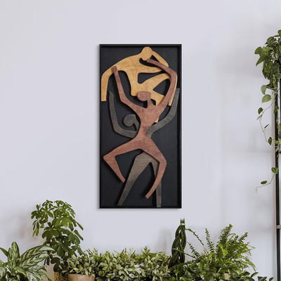 Decoración de la oficina Actualización de la pared de madera colgante regalo de reciclaje de vivienda de madera humana arte de pared vertical