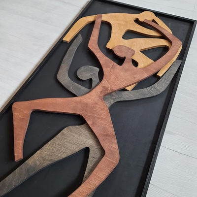 Decoración de la oficina Actualización de la pared de madera colgante regalo de reciclaje de vivienda de madera humana arte de pared vertical