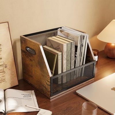 Caja de almacenamiento de discos de vinilo marrón retro para caja de discos LP resistente y diseño funcional