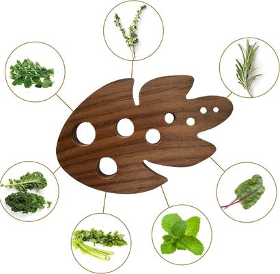 OEM/ODM Acceptable Exfoliador de hierbas de bambú para despojar de la col rizada de la col rizada 8 agujeros