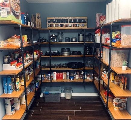 Estante de tubería de hierro de pared industrial de madera para bricolaje Estante de escritorio abierto Estante de libros de cocina