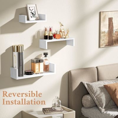 NO Repisas flotantes plegadas con diseño moderno y elegante para almacenar y mostrar imágenes