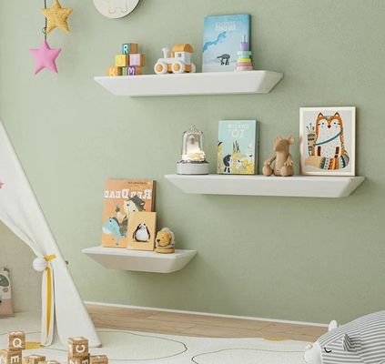 Y Embalaje de correo Moderno Logotipo personalizado Conjunto de 2 estanterías flotantes montadas en la pared para decoración de pared