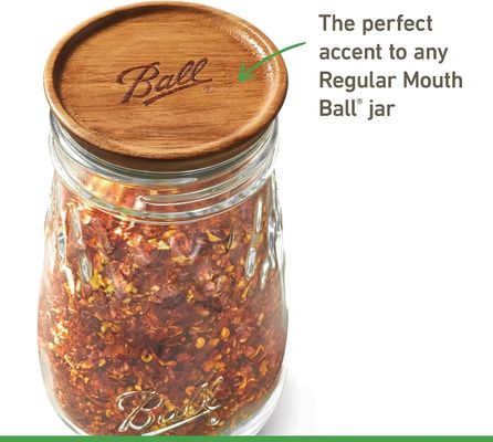 Capaz de cubrir un frasco de bolas de madera con tapa de bambú de color natural