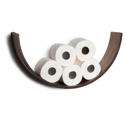 Estante curvo de madera para papel higiénico La combinación perfecta de forma y función