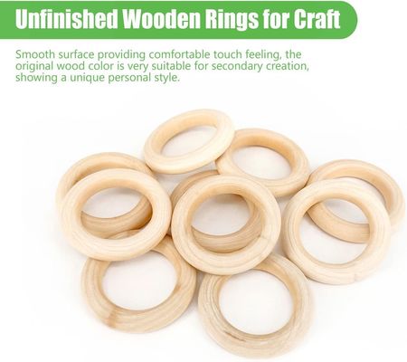 Espacio interior y exterior 50 mm Anillos de madera lisa Círculos de madera sin terminar
