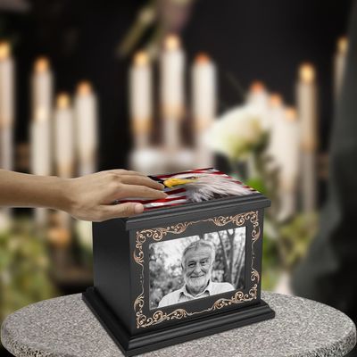 Cuadro fotográfico único Urnas de cremación para cenizas humanas Impresión de serigrafía