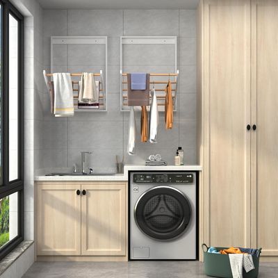 Muchos equipos de secado de ropa de madera plegable