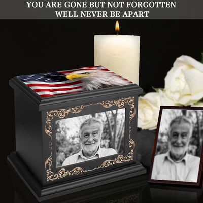 Cuadro fotográfico único Urnas de cremación para cenizas humanas Impresión de serigrafía