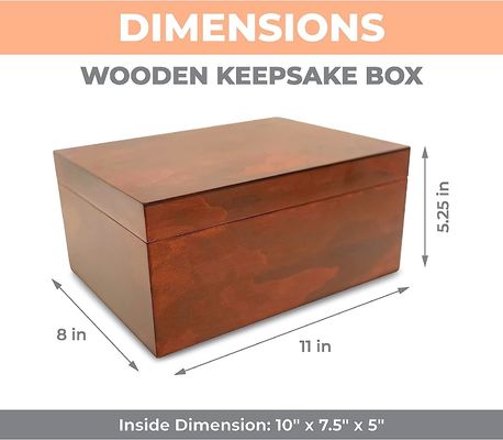 Caja decorativa de recuerdos de madera con tapa Impresión de madera Manipulación Estampado