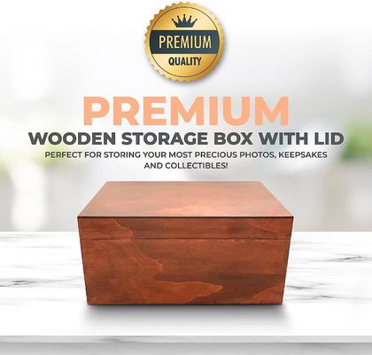Caja decorativa de recuerdos de madera con tapa Impresión de madera Manipulación Estampado
