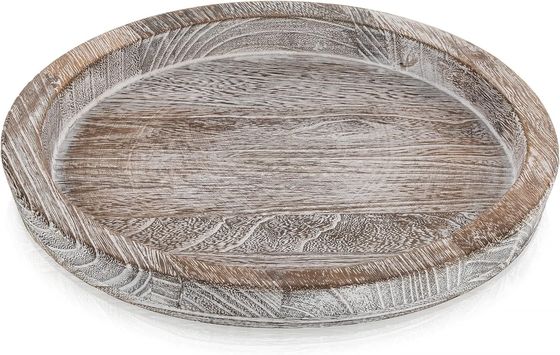 Rustico Tealight de ceniza bandeja de la mesa de la granja pequeña centro de la mesa con logotipo personalizado