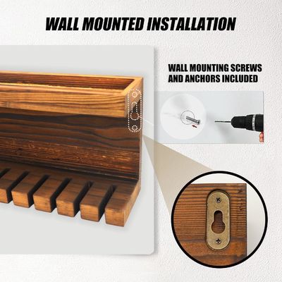 Conveniente organizador de almacenamiento de cinturón de madera con estantes dobles de material de nuez y haya