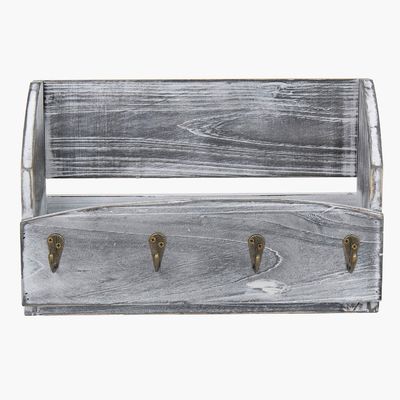 Decoración moderna negra Cubo cuadrado de madera Estante flotante con logotipo personalizado