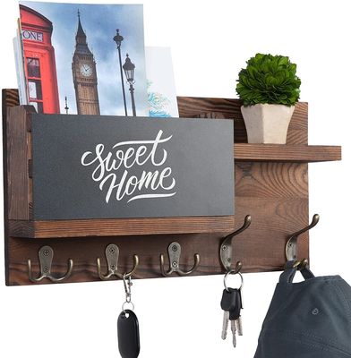Decoración moderna negra Cubo cuadrado de madera Estante flotante con logotipo personalizado