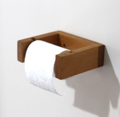 Como su solicitud hecha a mano de madera Cubierta de toallas de baño Papel higiénico de baño Estante de pared