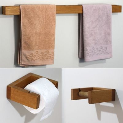 Como su solicitud hecha a mano de madera Cubierta de toallas de baño Papel higiénico de baño Estante de pared