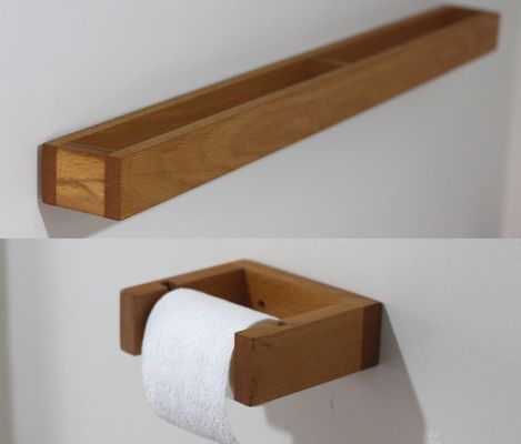 Como su solicitud hecha a mano de madera Cubierta de toallas de baño Papel higiénico de baño Estante de pared
