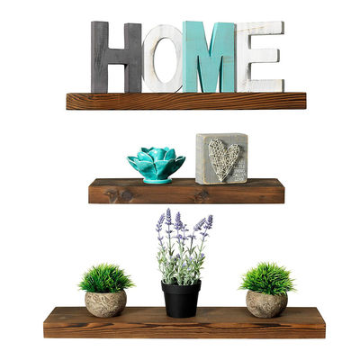 Estantes de cristal de pared de madera Estantes de almacenamiento Estantes para mostrar vino y plantas