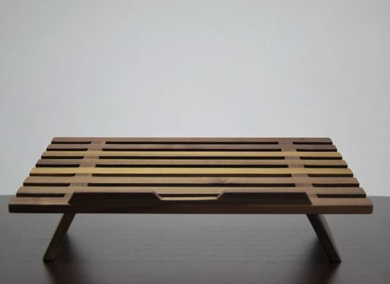 Stand de portátil de madera de nuez logotipo personalizado de madera portátil artesanal elevador y soporte